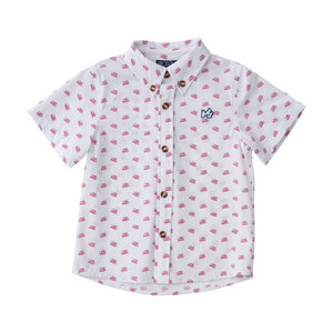 Prodoh Americana Flag Print Boys Short Sleeve Fishing Shirt