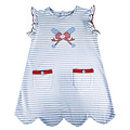 Ishtex Textile Products, Inc Baseball Girl's A-line Dress Lt Blue Stripe