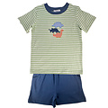 Ishtex Textile Products, Inc Dino Boy's Short Set Green Stripe/Navy
