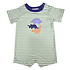 Ishtex Textile Products, Inc Dino Boy's Romper Green Stripe