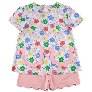 Ishtex Textile Products, Inc Groovy Flower Girl's Shorts Set