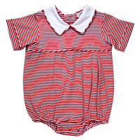Ishtex Textile Products, Inc Red Striped Romper