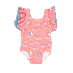 RuffleButts + RuggedButts Pink Seas the Day Butterfly Sleeve 1PC
