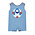 Zuccini Periwinkle Stripe Shark Knit Shortall