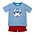 Zuccini Periwinkle Stripe Shark Knit Short Set