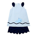 Zuccini Lt Blue Mini Seersucker Whale Eloise Short Set