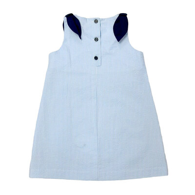 Zuccini Lt Blue Mini Seersucker Whale Eloise Dress