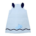 Zuccini Lt Blue Mini Seersucker Whale Eloise Dress