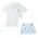 Zuccini Lt Blue Embroidered Swordfish Short Set