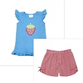 Zuccini Periwinkle Strawberry Angel Sleeve Short Set