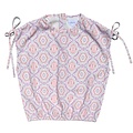 Pleat Collection Emma Top with Ties Purple/Coral