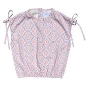 Pleat Collection Emma Top with Ties Purple/Coral
