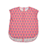Pleat Collection Mae Top Coral Block Print