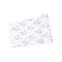 Angel Dear Bubbly Whale Blue Ribbed Swaddle Blanket