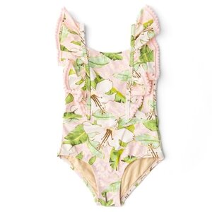 Shade Critters Hibiscus Botanical Pink 1PC Ruffle Swimsuit