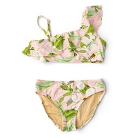 Shade Critters Hibiscus Botanical Pink 2PC One Shoulder Swimsuit