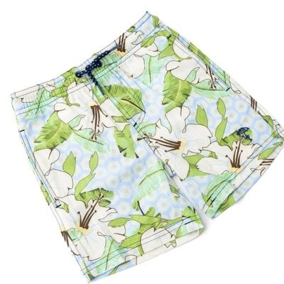 Shade Critters Hibiscus Botanical Blue Boys Trunks