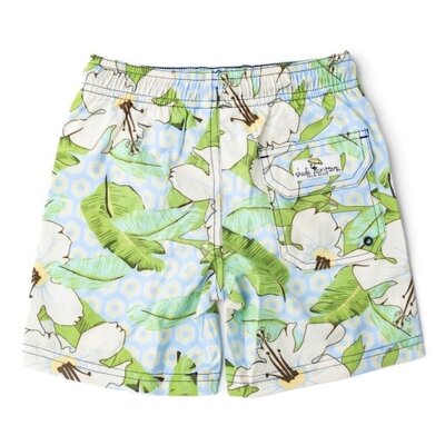 Shade Critters Hibiscus Botanical Blue Boys Trunks