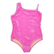 Shade Critters Hot Pink Sequin One Shoulder Swimsuit