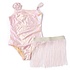 Shade Critters Metallic Pink One Shoulder Swimsuit & Skirt