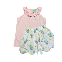 Sage & Lilly Spring Bouquet Scallop Short Set