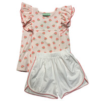 Sage & Lilly Strawberry Ruffle Sleeve Short Set