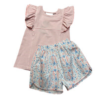 Sage & Lilly Mermaid Ruffle Sleeve Short Set
