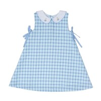The Oaks Apparel Mint Blue Windowpane Darcy Dress