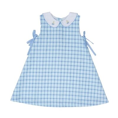 The Oaks Apparel Mint Blue Windowpane Darcy Dress