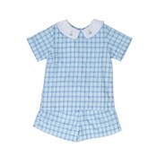 The Oaks Apparel John Mint Blue Windowpane Short Set