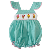 Lulu Bebe Ice Cream Angel Sleeve Smocked Bubble