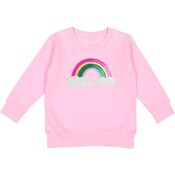 Rainbow Sequin Patch Pink Sweatshirt