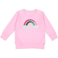 Rainbow Sequin Patch Pink Sweatshirt