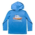 Saltwater Boys Company Orange Boat Performance Hoodie Medium Blue