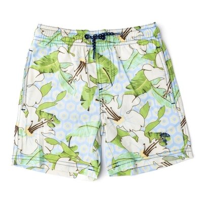 Shade Critters Hibiscus Botanical Blue Boys Trunks