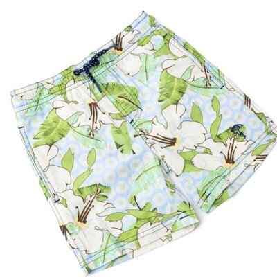 Shade Critters Hibiscus Botanical Blue Boys Trunks
