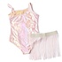 Shade Critters Metallic Pink One Shoulder Swimsuit & Skirt