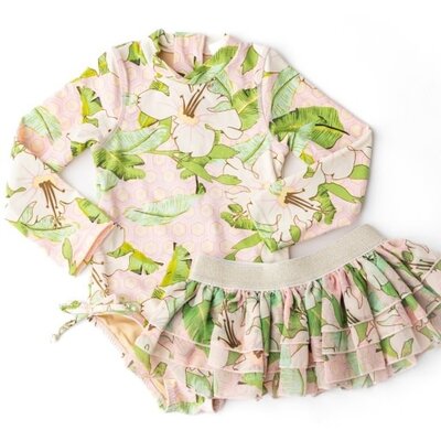 Shade Critters Hibiscus Botanical Pink 1PC Swimsuit  & Tutu