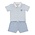 Kissy Kissy Playground Pups Lt Blue Stripe Bermuda Set