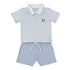 Kissy Kissy Playground Pups Lt Blue Stripe Bermuda Set