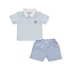 Kissy Kissy Playground Pups Lt Blue Stripe Bermuda Set