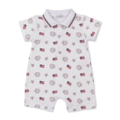 Kissy Kissy Bold Stripes & Bright Stars Short Playsuit