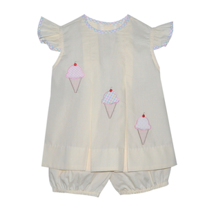 Remember Nguyen Yellow Reese Ice Cream Cone Bloomer Set