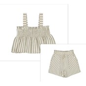 Mayoral Olive Stripe Strap Tank Top/Short Set
