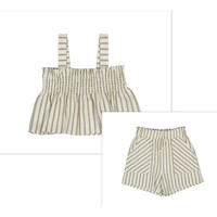 Mayoral Olive Stripe Strap Tank Top/Short Set