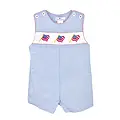 Petit Ami Blue Check Smocked Flags Sunsuit