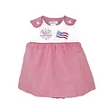 Petit Ami Red Check Emb. Flag and Fireworks Bubble