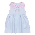 Magnolia Baby Rainbow Wishes Applique Collared Sleeveless Dress