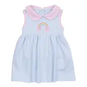 Magnolia Baby Rainbow Wishes Applique Collared Sleeveless Dress