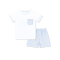 Lullaby Set Legacy White/Simply Blue Seersucker Charlie Short Set